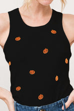 Load image into Gallery viewer, Jack O&#39; Lantern Embroidered Ribbed Tank