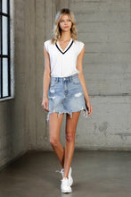 Load image into Gallery viewer, Stephanie High Waist Frayed Mini Denim Skirt