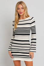 Load image into Gallery viewer, Boat Neck Bell Sleeve Sweater Dress