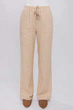 Load image into Gallery viewer, Linen Drawstring Waist Long Pants with Pockets