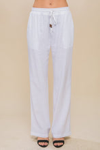 Load image into Gallery viewer, Linen Drawstring Waist Long Pants with Pockets
