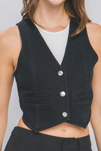Load image into Gallery viewer, Country Denim Buttoned Vest Top