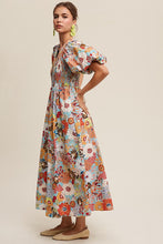 Load image into Gallery viewer, Flower Print Smocked Maxi Dress