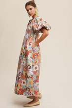 Load image into Gallery viewer, Flower Print Smocked Maxi Dress