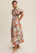 Load image into Gallery viewer, Flower Print Smocked Maxi Dress