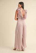 Load image into Gallery viewer, Anna 3D Floral Applique Jumpsuit in Mauve