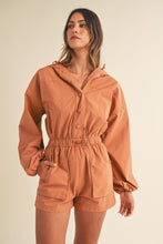 Load image into Gallery viewer, Snap Down Long Sleeve Hooded Romper