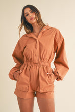 Load image into Gallery viewer, Snap Down Long Sleeve Hooded Romper