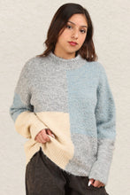 Load image into Gallery viewer, Cara Color Block Mock Neck Drop Shoulder Sweater