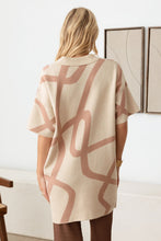 Load image into Gallery viewer, Abstract Collared Button Down Sweater Dress