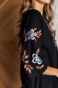 All For Me Embroidered V-Neck Blouse