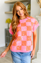 Load image into Gallery viewer, Dazzle Me Checkered Sequin Top