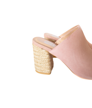 Load image into Gallery viewer, Helena Heeled Sandal in Blush Suede