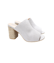 Load image into Gallery viewer, Helena Heeled Sandal in Ice Suede