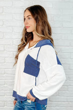 Load image into Gallery viewer, Here for Now Color Block Hoodie in Blue