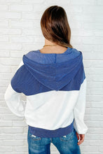 Load image into Gallery viewer, Here for Now Color Block Hoodie in Blue