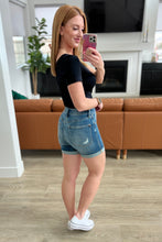 Load image into Gallery viewer, Jessica High Rise Control Top Vintage Wash Cuffed Shorts