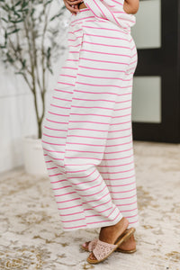 PREORDER: Knit Tank and Bottoms Set in Pink n White Stripe
