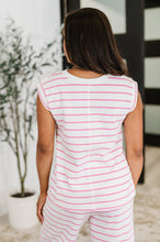 Load image into Gallery viewer, PREORDER: Knit Tank and Bottoms Set in Pink n White Stripe