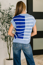 Load image into Gallery viewer, Lonely Traveler Striped Quarter Zip Vest in Blue