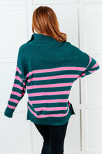 Load image into Gallery viewer, Well Situated Striped Quarter Zip Sweater in Green and Pink