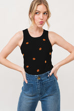 Load image into Gallery viewer, Jack O&#39; Lantern Embroidered Ribbed Tank