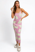 Load image into Gallery viewer, Abstract Contrast Maxi Sweater Cami Dress