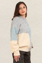 Load image into Gallery viewer, Cara Color Block Mock Neck Drop Shoulder Sweater