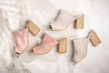 Load image into Gallery viewer, Helena Heeled Sandal in Blush Suede