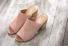 Load image into Gallery viewer, Helena Heeled Sandal in Blush Suede