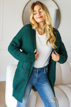 Load image into Gallery viewer, Stevie Textured Open Cardigan in Hunter Green