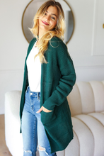 Load image into Gallery viewer, Stevie Textured Open Cardigan in Hunter Green