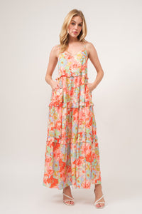 Feyre Floral Ruffled Tiered Maxi Cami Dress