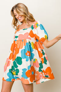 Greta Floral Puff Sleeve Mini Dress