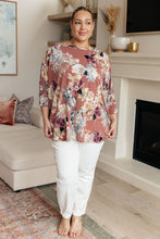 Load image into Gallery viewer, Float On Floral Top in Marsala